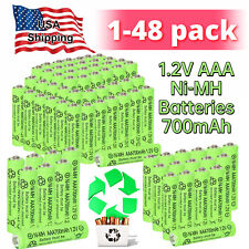 Lot 1-48Pcs Ni-MH AAA Rechargeable Battery 1.2V 700mAh Batteries for Solar Light picture