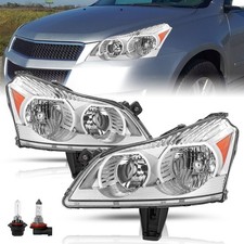 for 2009-2012 Chevy Traverse LS LT Chrome Headlights Headlamps L+R w/ Bulb 09-12 picture