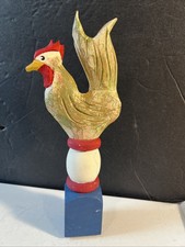 vintage primitive folk art wooden Roaster-signed piece 1980’s picture