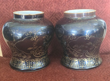 19thC. Chinese Kwang Hsu porcelain Mirror Black ginger jars (Qianlong Dynasty) picture