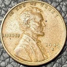 1949-S Lincoln Wheat Cent • Fine to Extra Fine • San Francisco Mint • Semi-Key picture