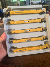 Athearn HO Scale Maxi III Well Car Set TTX Yellow/Black Ready to Roll MPN 92993 picture