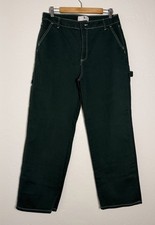 Flying Angel Denim Jeans 15/32 Green Carpenter High Rise Wide Leg picture