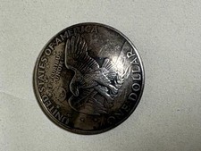 Vintage 1971 Eisenhower $1 Coin Concho Nickel Copper Alloy Handmade Jewelry picture