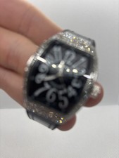 Black and Silver 32mm Bussdown Watch with Leather Strap picture